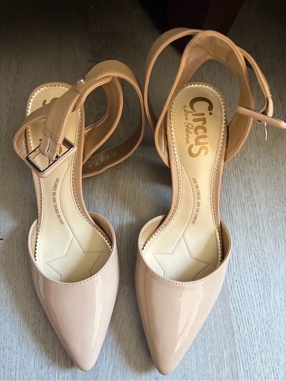 Circus by Sam Edelman Beige/Tan Ankle-Strap Heels